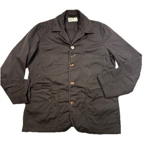 Universal Works Twill Bakers Jacket Black Large Chore Coat